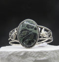 The Hive Cuff — Kambaba Jasper & Silver Bee Wrist Cuff