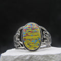 The Golden Path Cuff — Yellow Turquoise & Silver Elephant Wrist Cuff