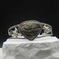 The Dragon's Hive Cuff II — Oval Dragon Blood Jasper & Silver Bee Wrist Cuff