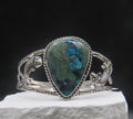 The Koi Cuff — Oval Shattuckite & Silver Koi Fish Wrist Cuff