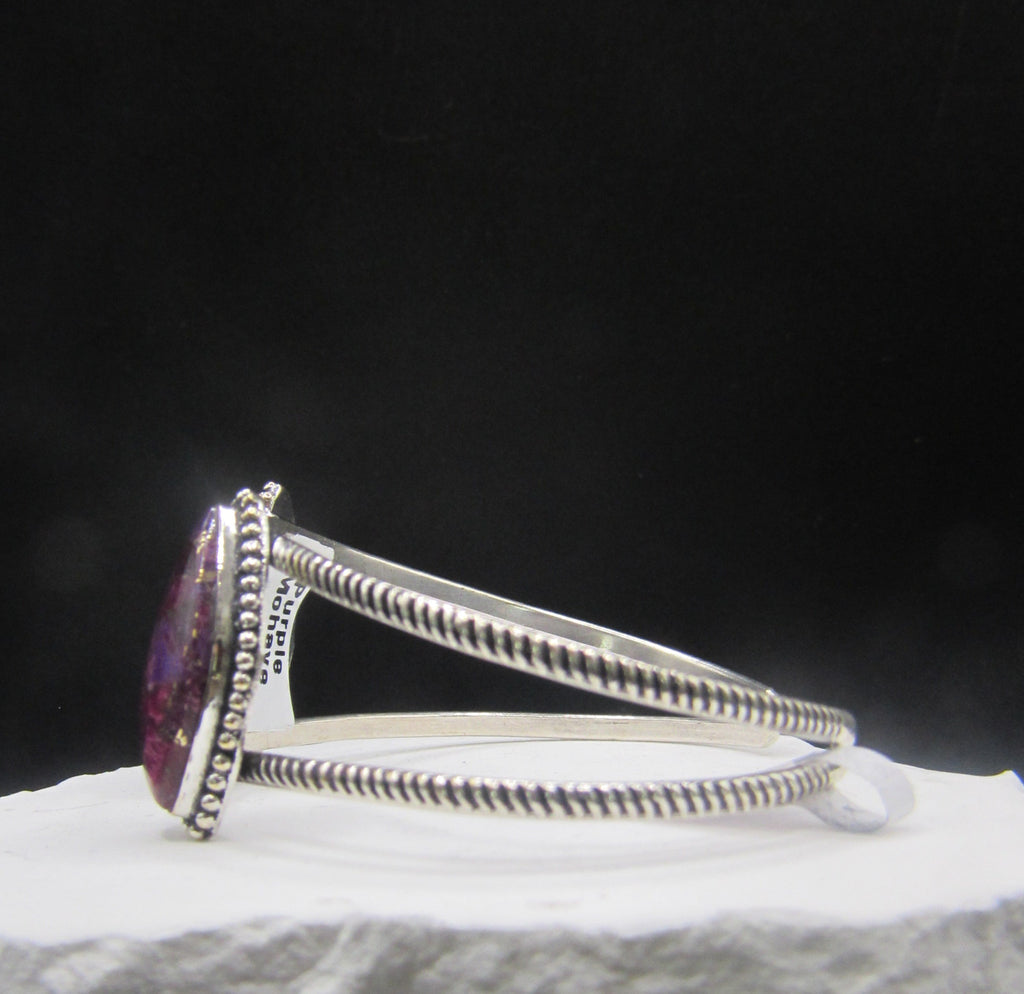 The Dusk Cuff — Double Purple Mohave Stone & Silver Wrist Cuff