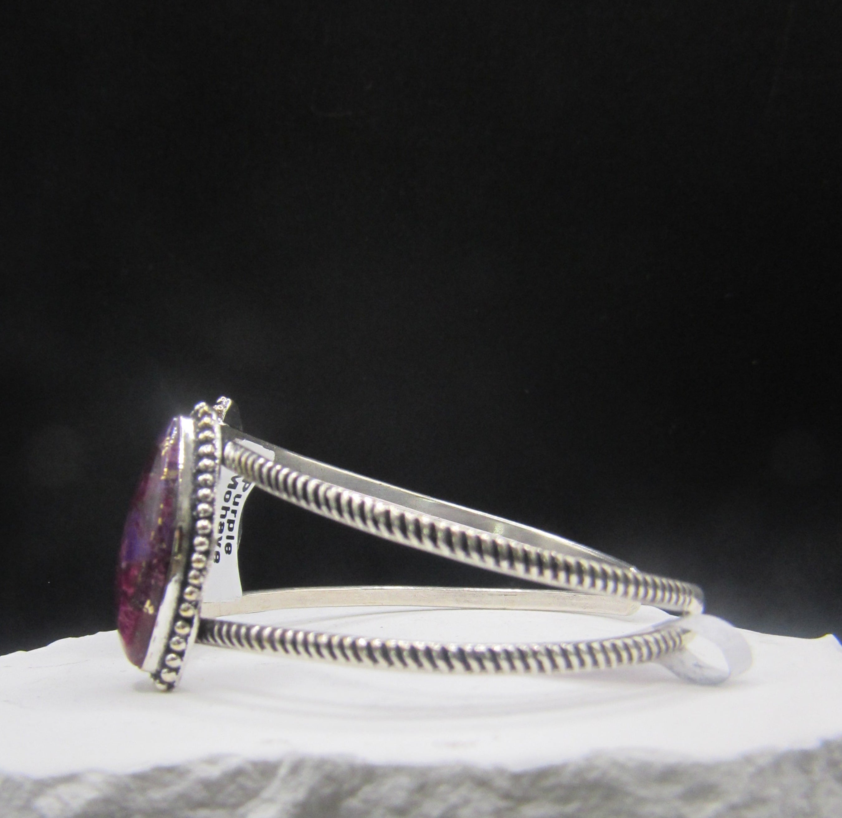 The Dusk Cuff — Double Purple Mohave Stone & Silver Wrist Cuff