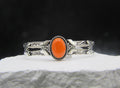 The Monarch Cuff — Oval Spiny Orange & Silver Butterfly Wrist Cuff