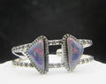 The Apex Cuff — Double Triangle Purple Mohave Stone & Silver Wrist Cuff