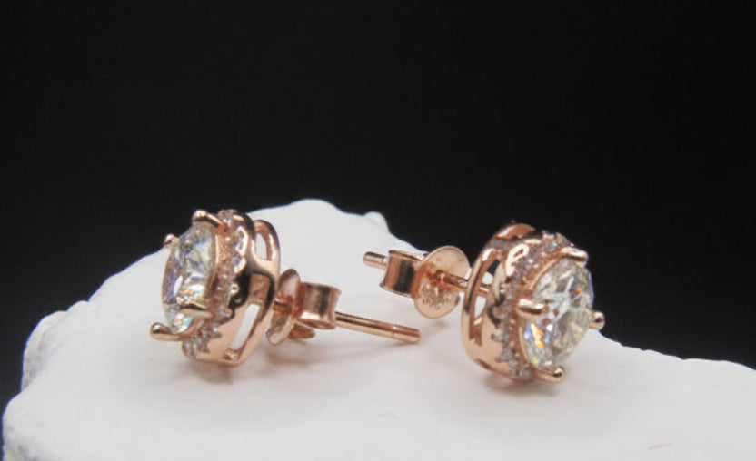 The Rose Dusk Halo Studs