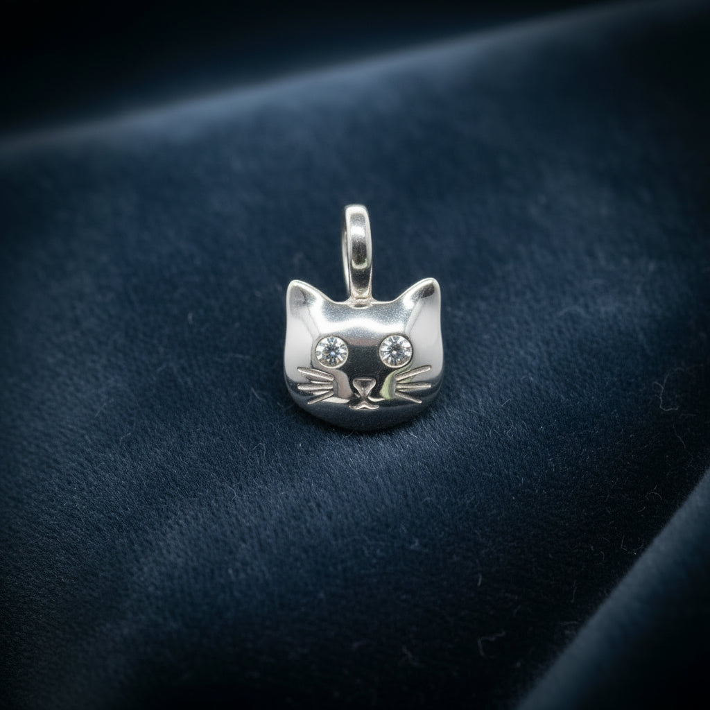 Moissanite Eye Cat Pendant