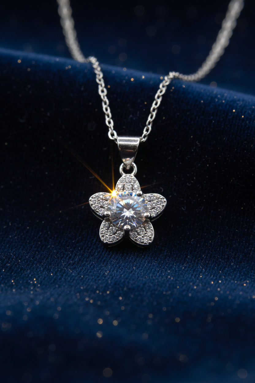Star Pavé Moissanite Pendant Necklace