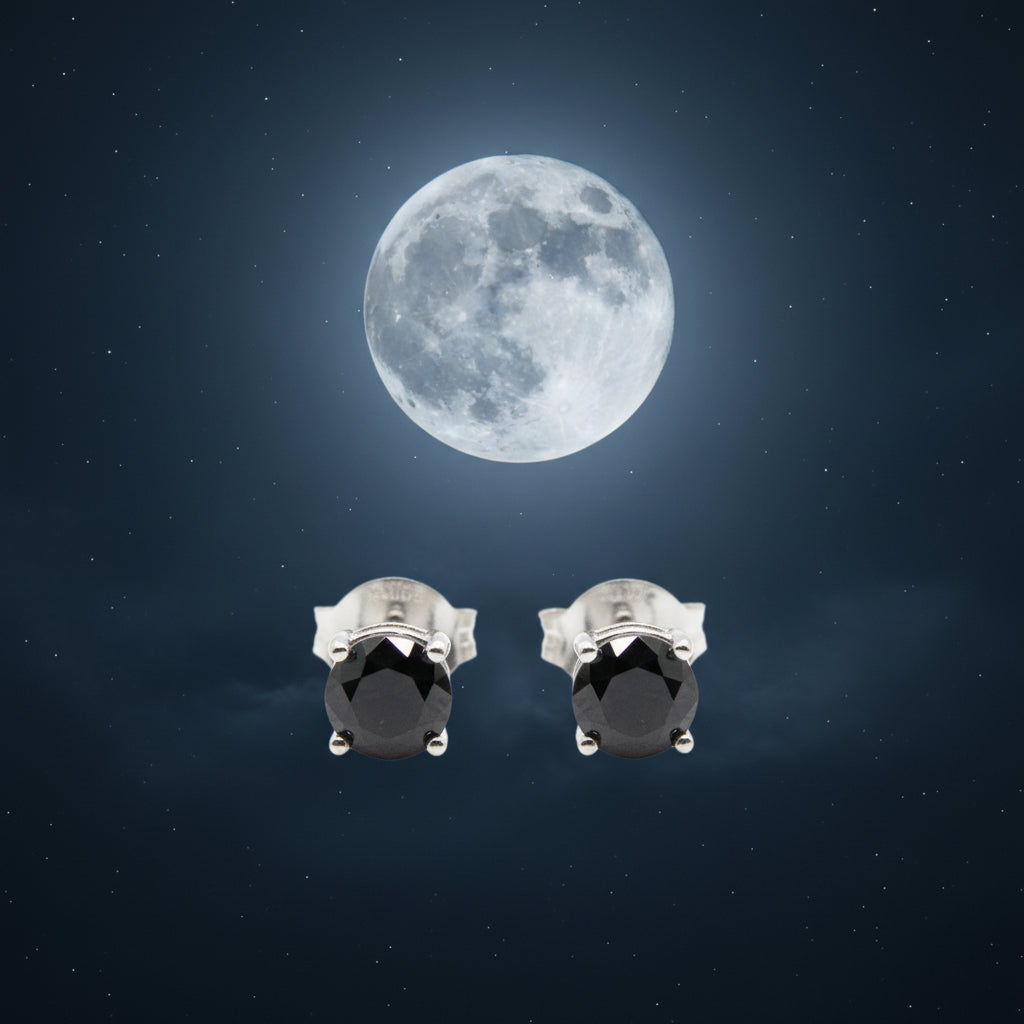 Noir Onyx CZ Stud Earrings