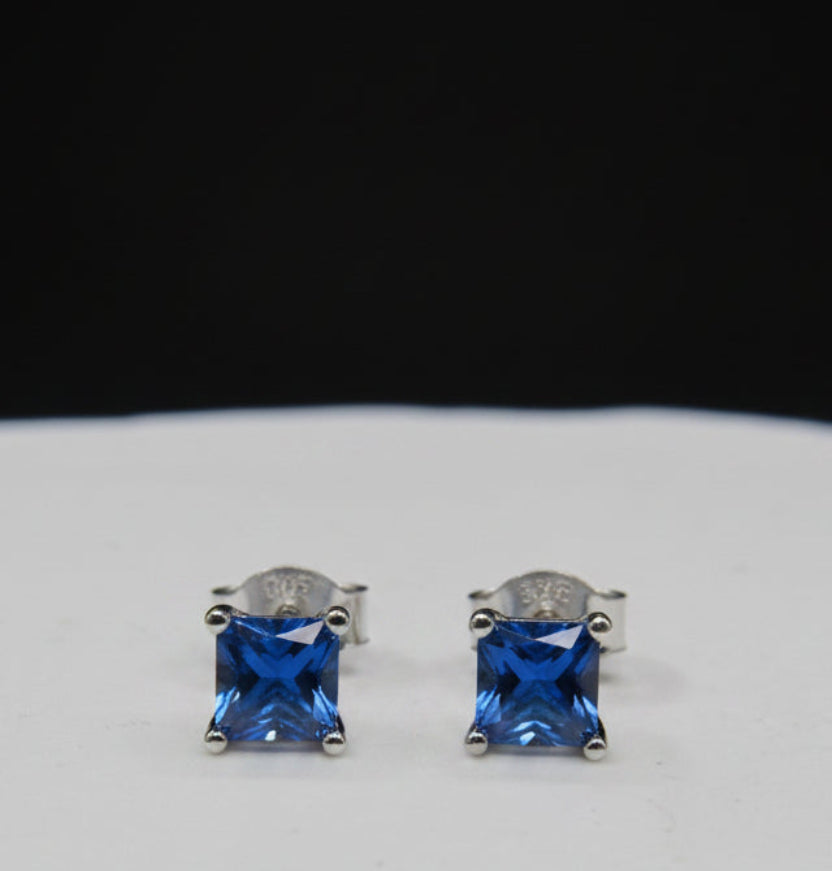 Midnight Sapphire Stud Earrings