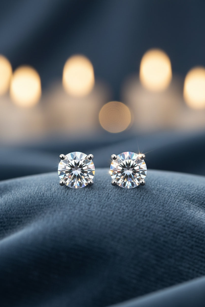 Éclat Screwback Solitaire Earrings