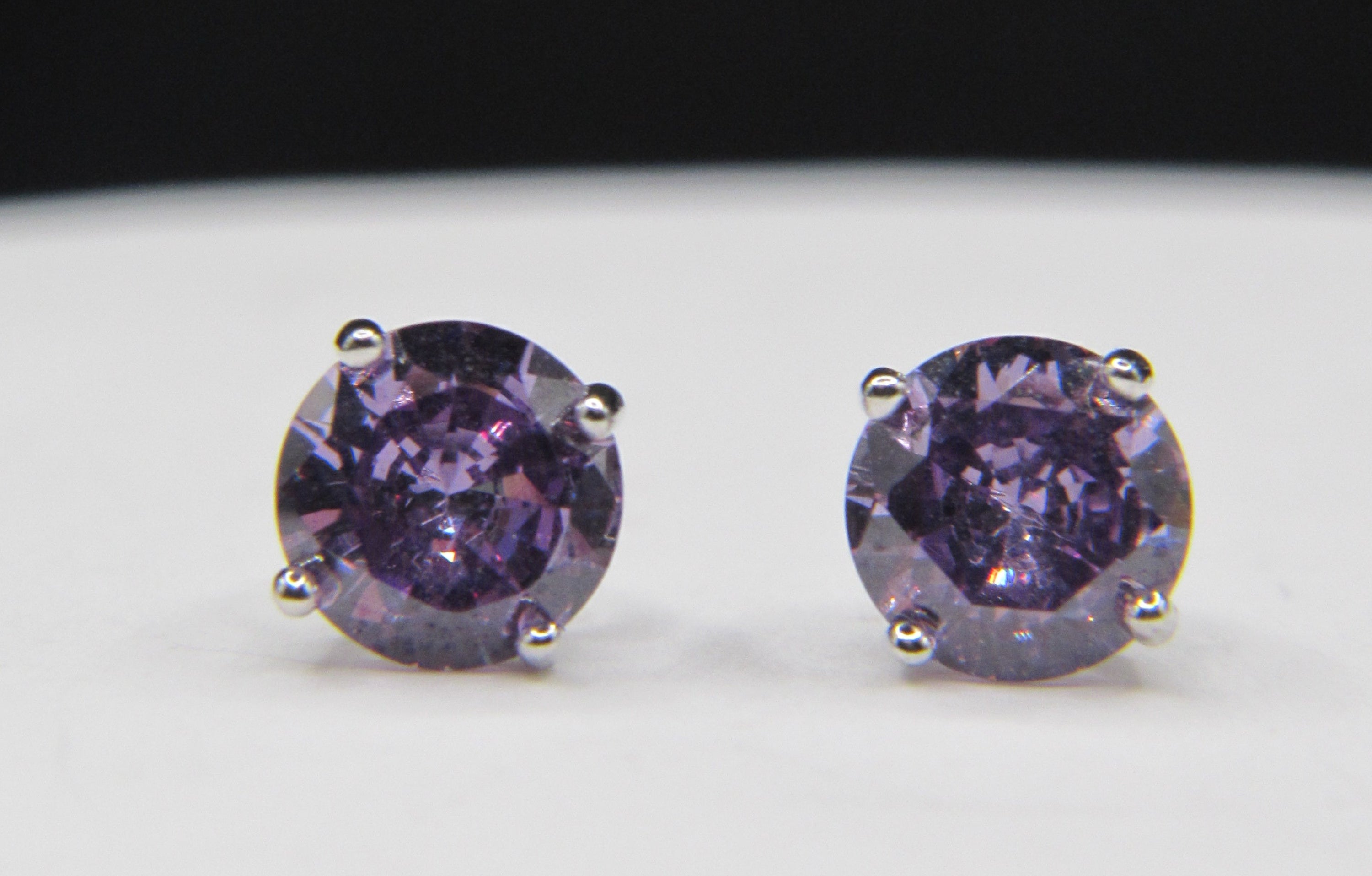 Lavender Mist CZ Stud Earrings