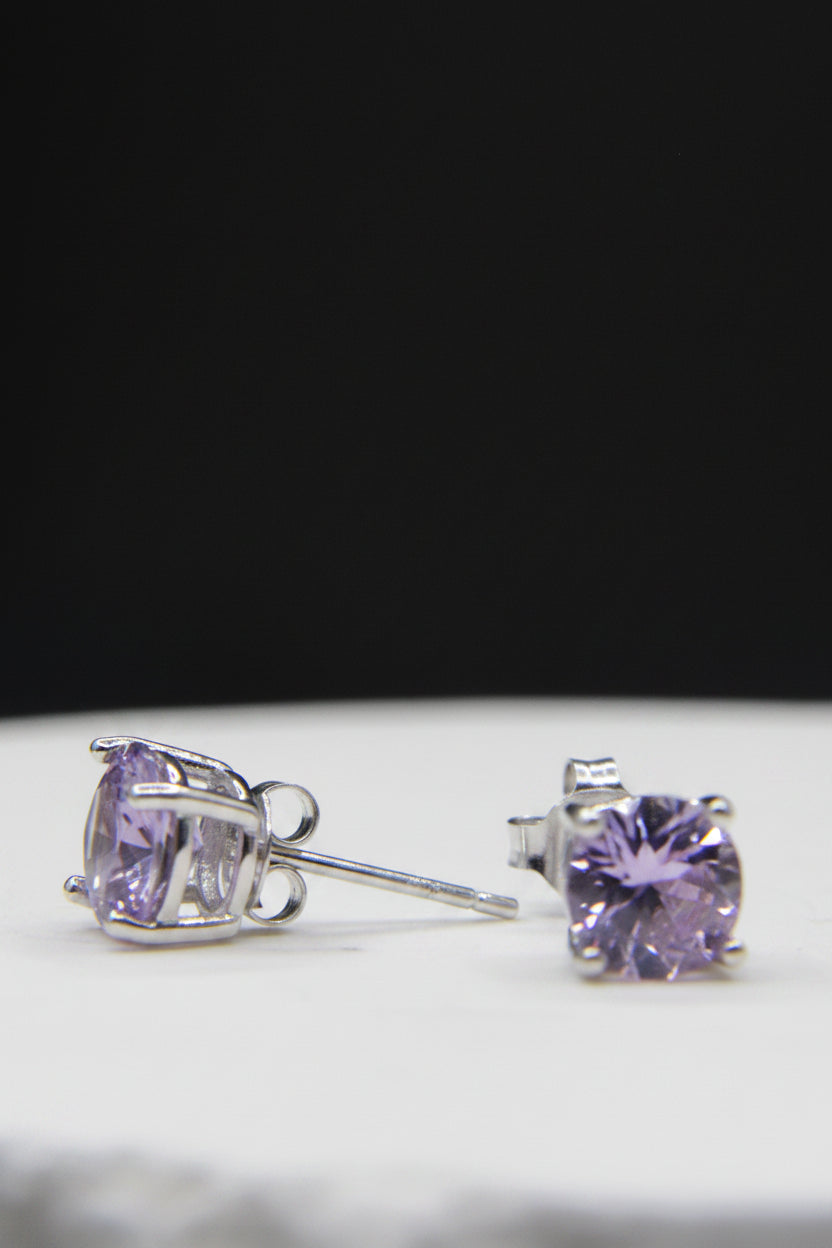 Lavender Mist CZ Stud Earrings