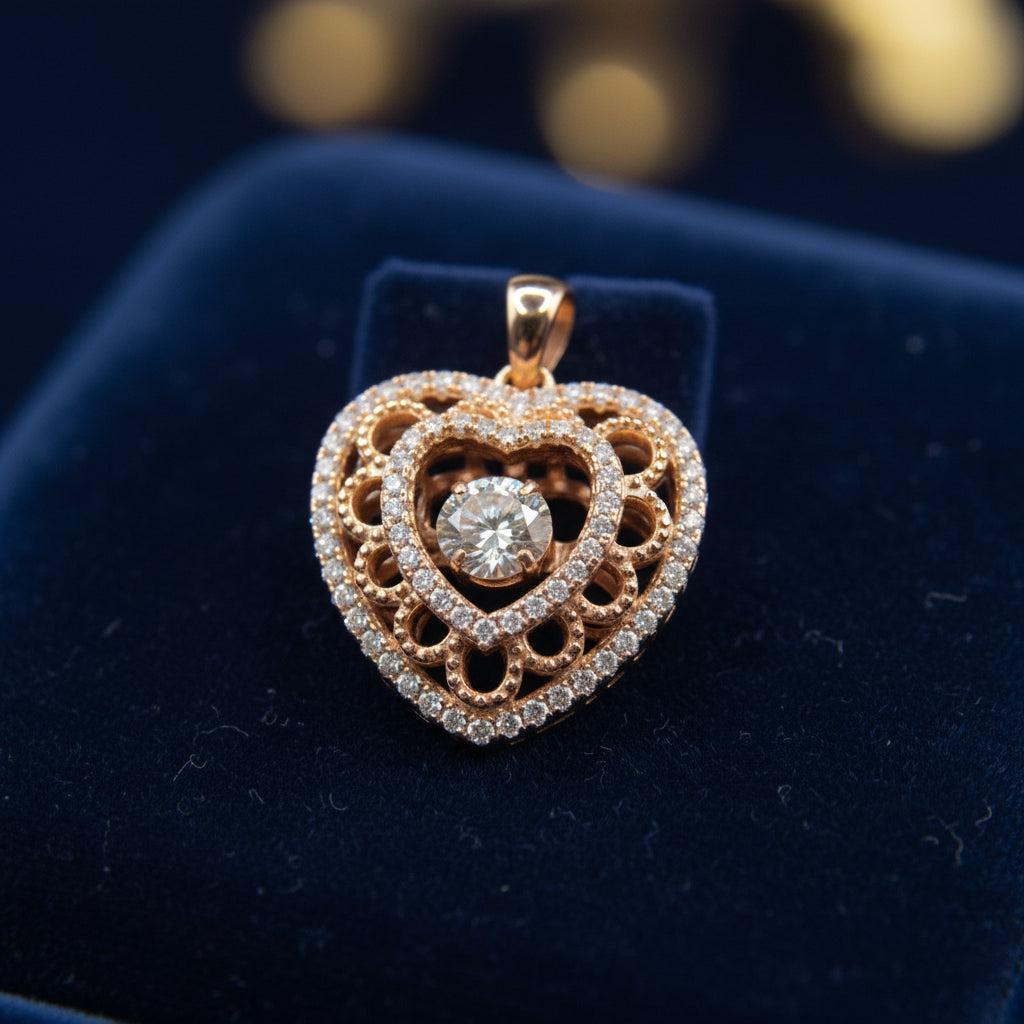 The Rose Dancing Heart Pendant