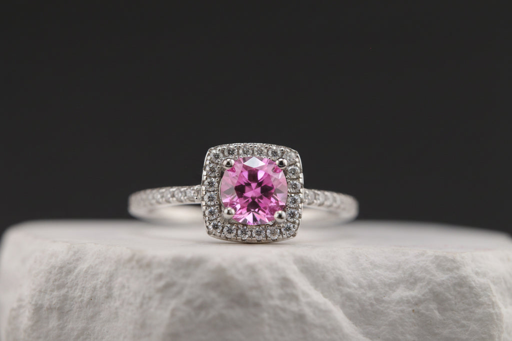 Lunar Blush Halo Ring