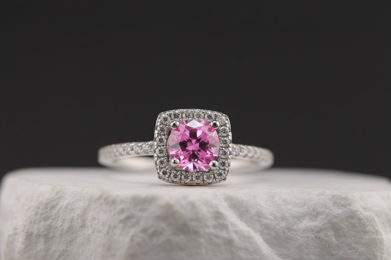 Lunar Blush Halo Ring
