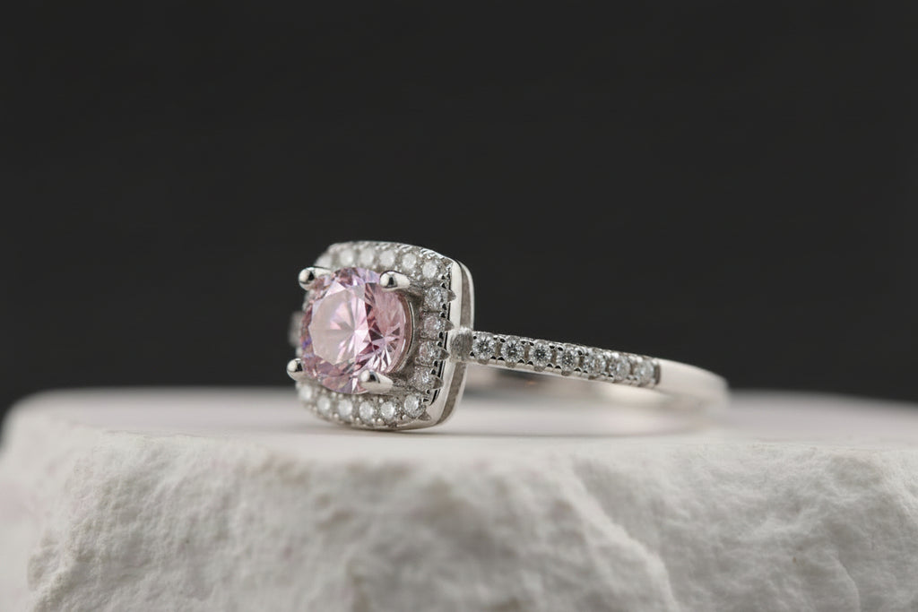 Lunar Blush Halo Ring