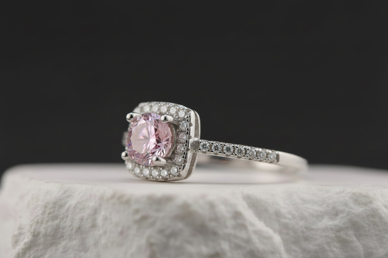 Lunar Blush Halo Ring