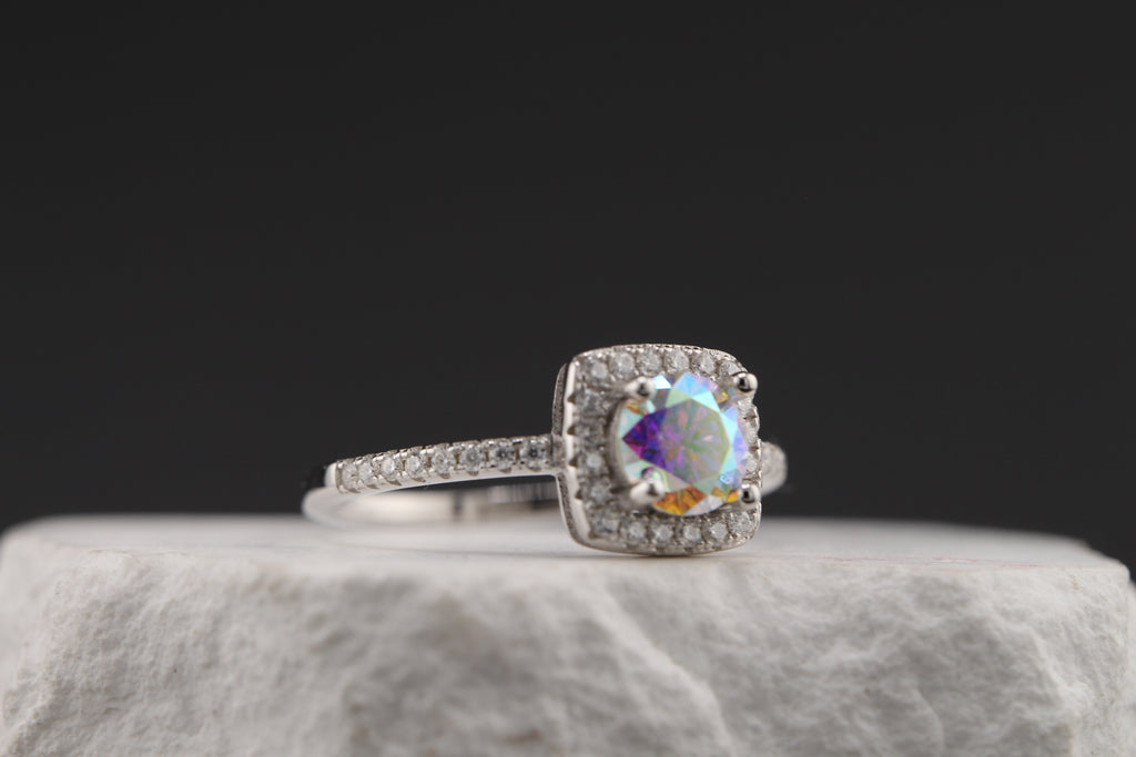 Lunar Blush Halo Ring