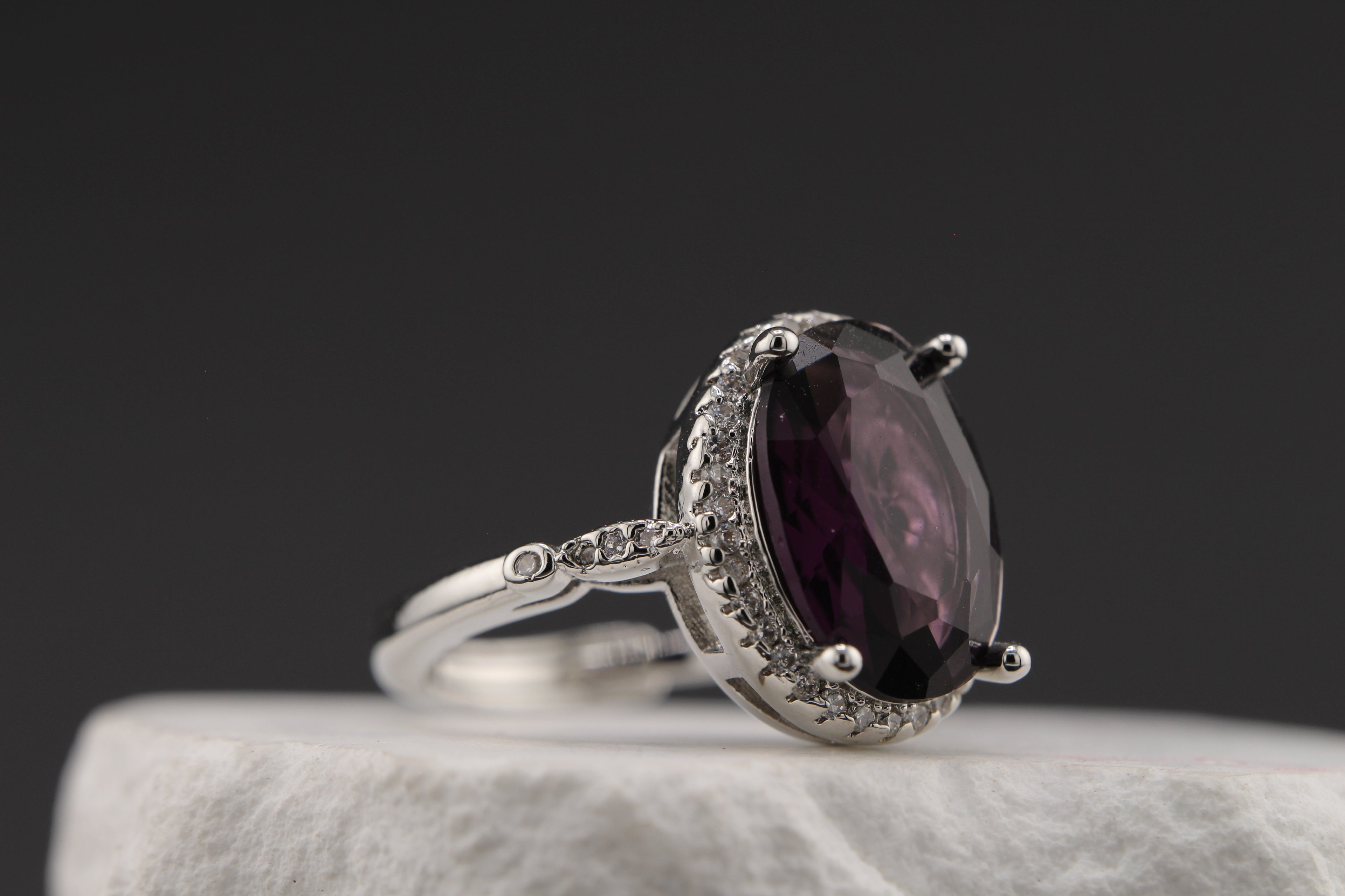 Amethyst Aureole Ring