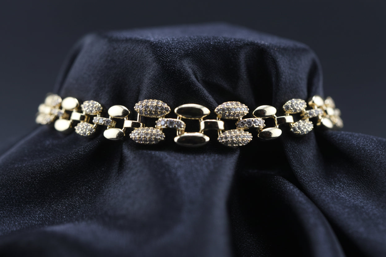 Moonlit Gold CZ Bracelet