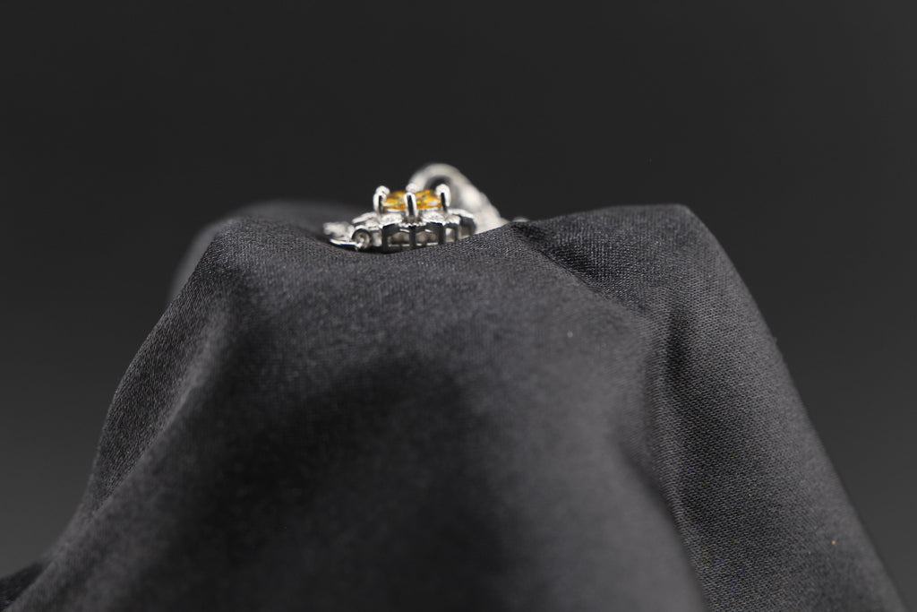 Lunar Citrine Halo Floral Moissanite Bracelet