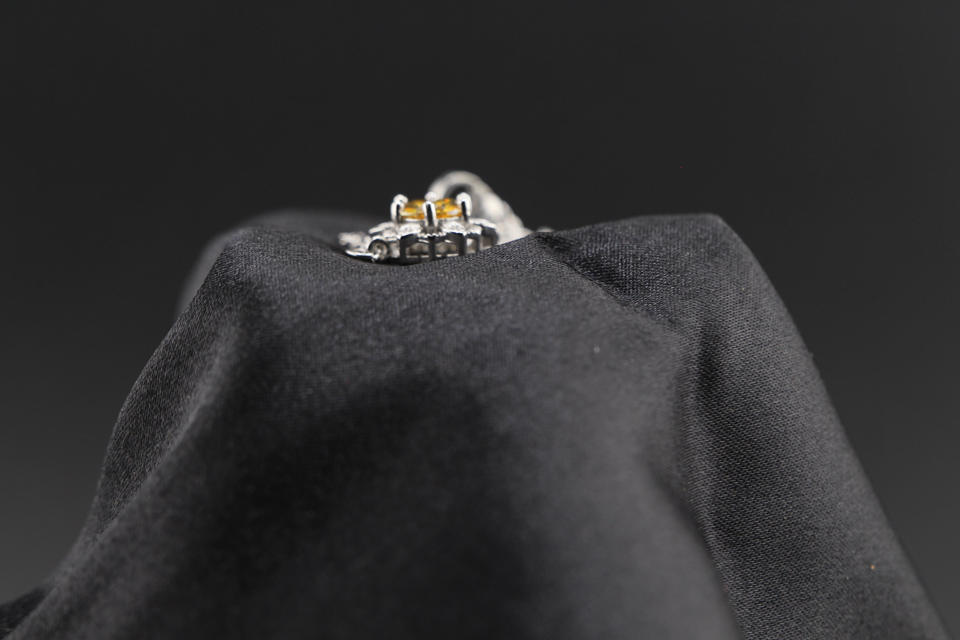 Lunar Citrine Halo Floral Moissanite Bracelet