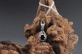 Midnight Onyx Teardrop Halo Pendant Necklace