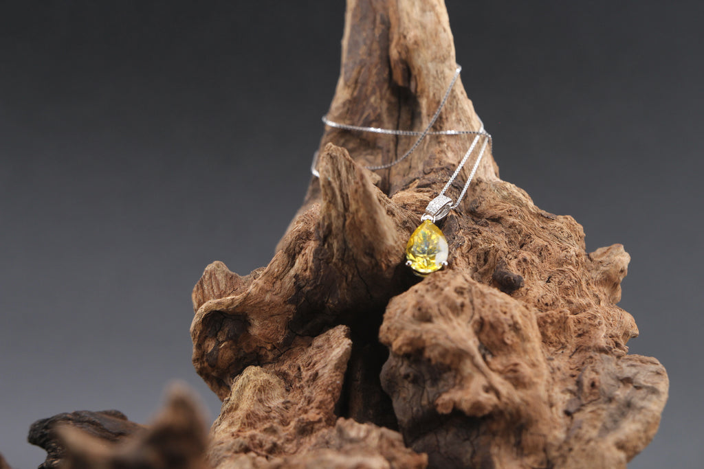 Lunar Citrine Drop — Pear-Cut Pendant Necklace