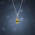 Lunar Citrine Drop — Pear-Cut Pendant Necklace