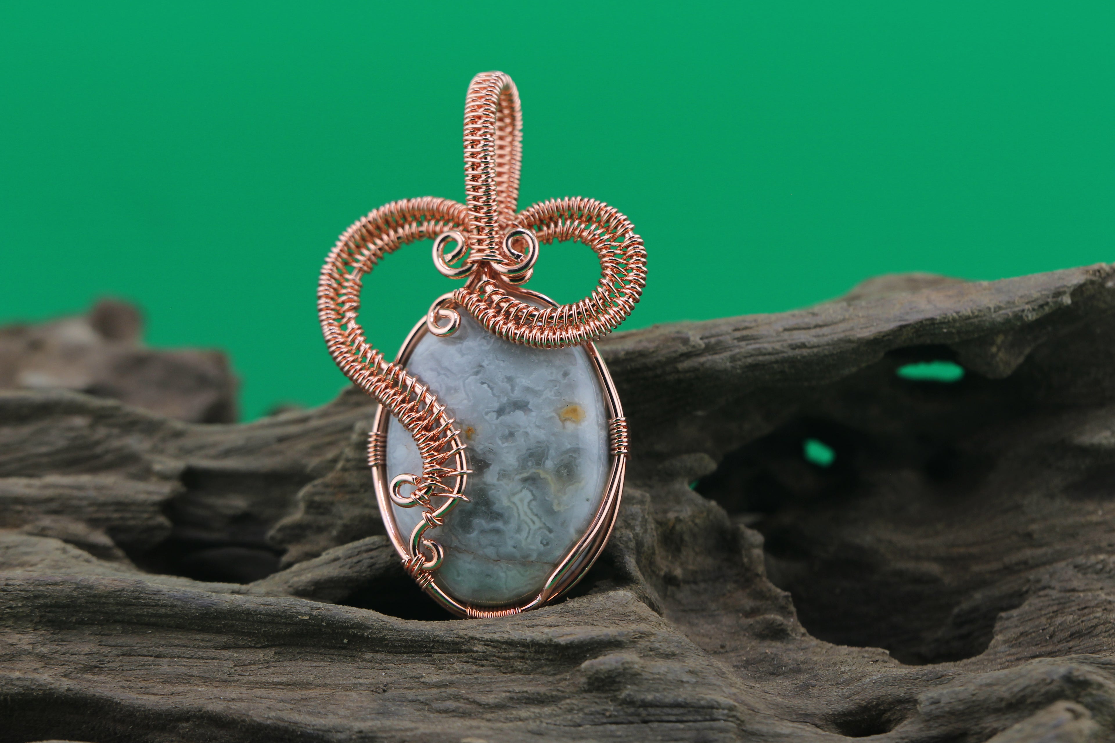Verdant Orbit Moss Agate Pendant