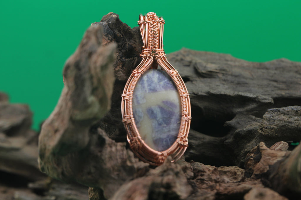 Lunar Calm — Lepidolite & Copper Wire Pendant