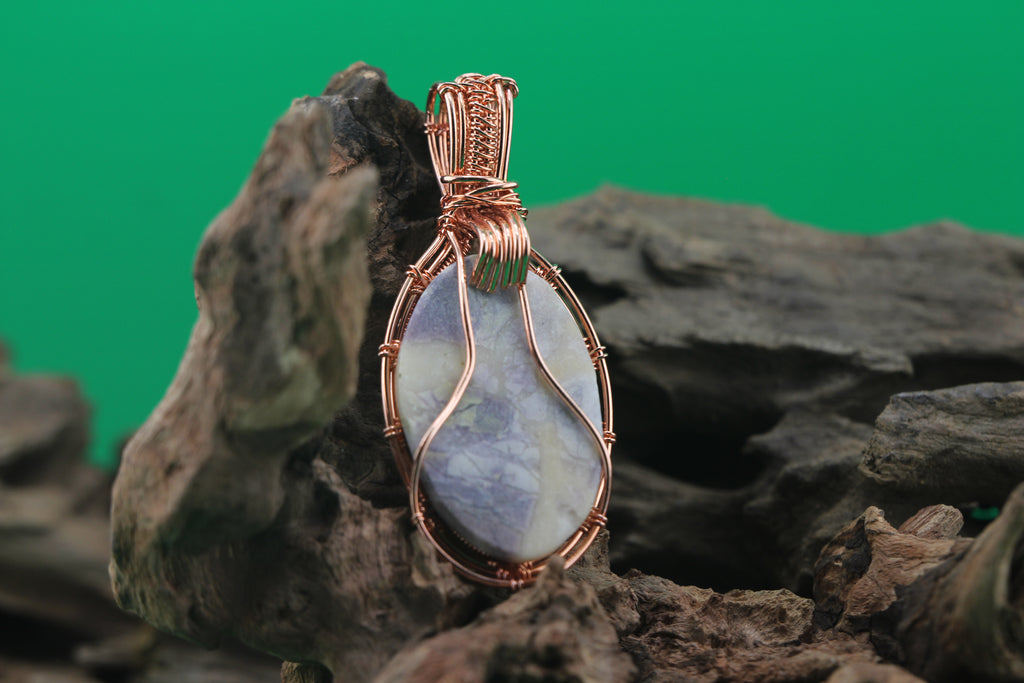 Lunar Calm — Lepidolite & Copper Wire Pendant