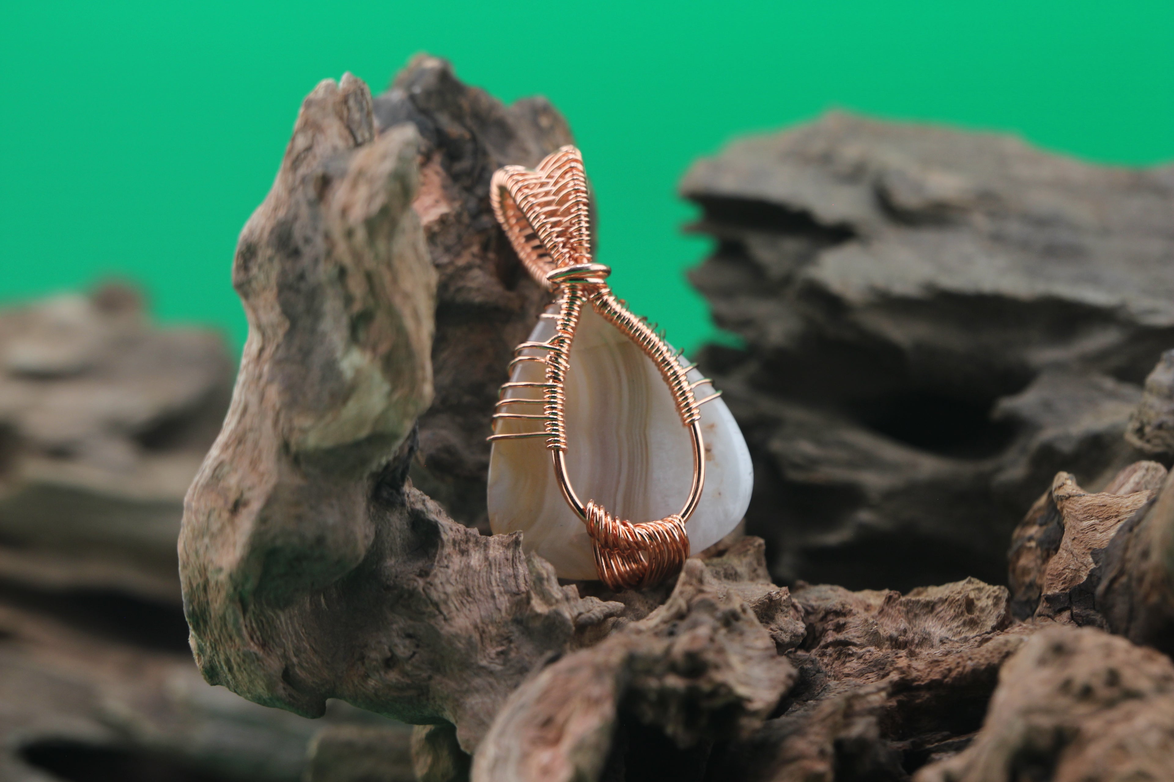 Moon Grove — Moonstone & Copper Wire Tree of Life Pendant