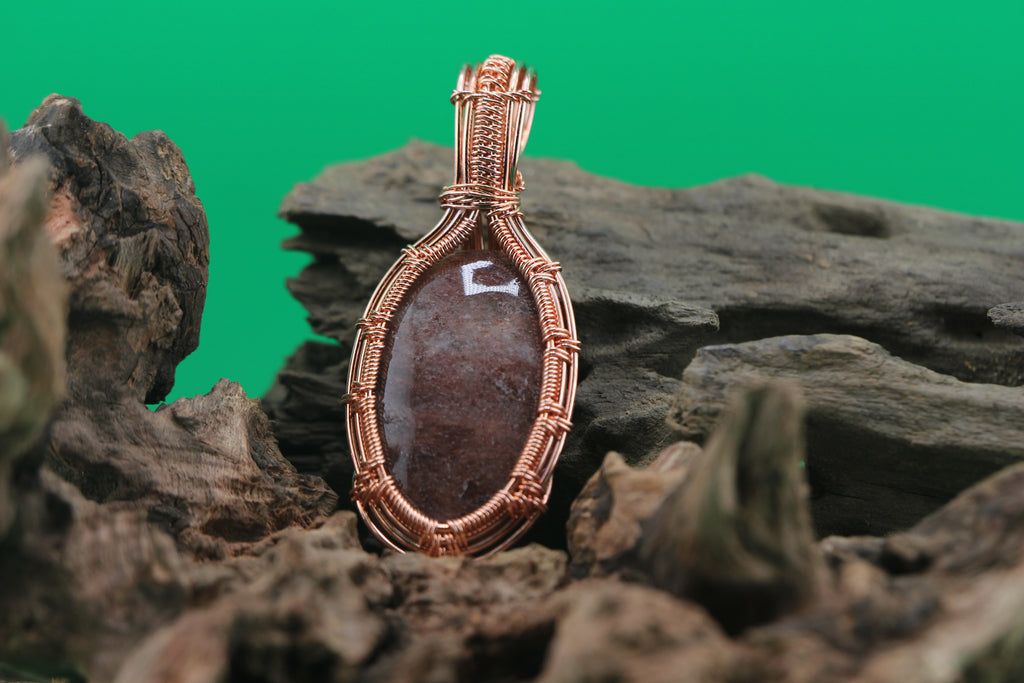 Earth Ember — Jasper & Copper Wire Pendant