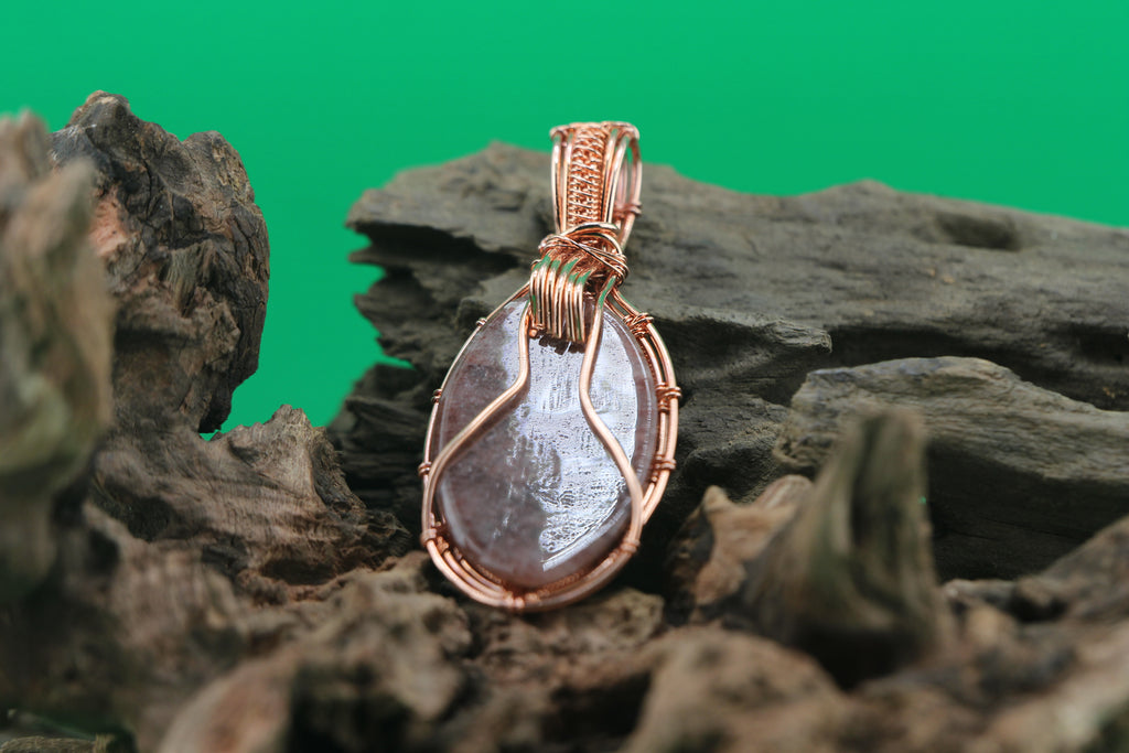 Earth Ember — Jasper & Copper Wire Pendant