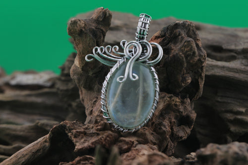 Aurora Veil II — Opalite & Silver Wire Pendant