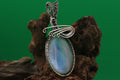 Aurora Veil IV — Opalite & Silver Wire Pendant