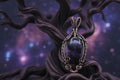 Violet Ember — Stichtite & Copper Wire Pendant