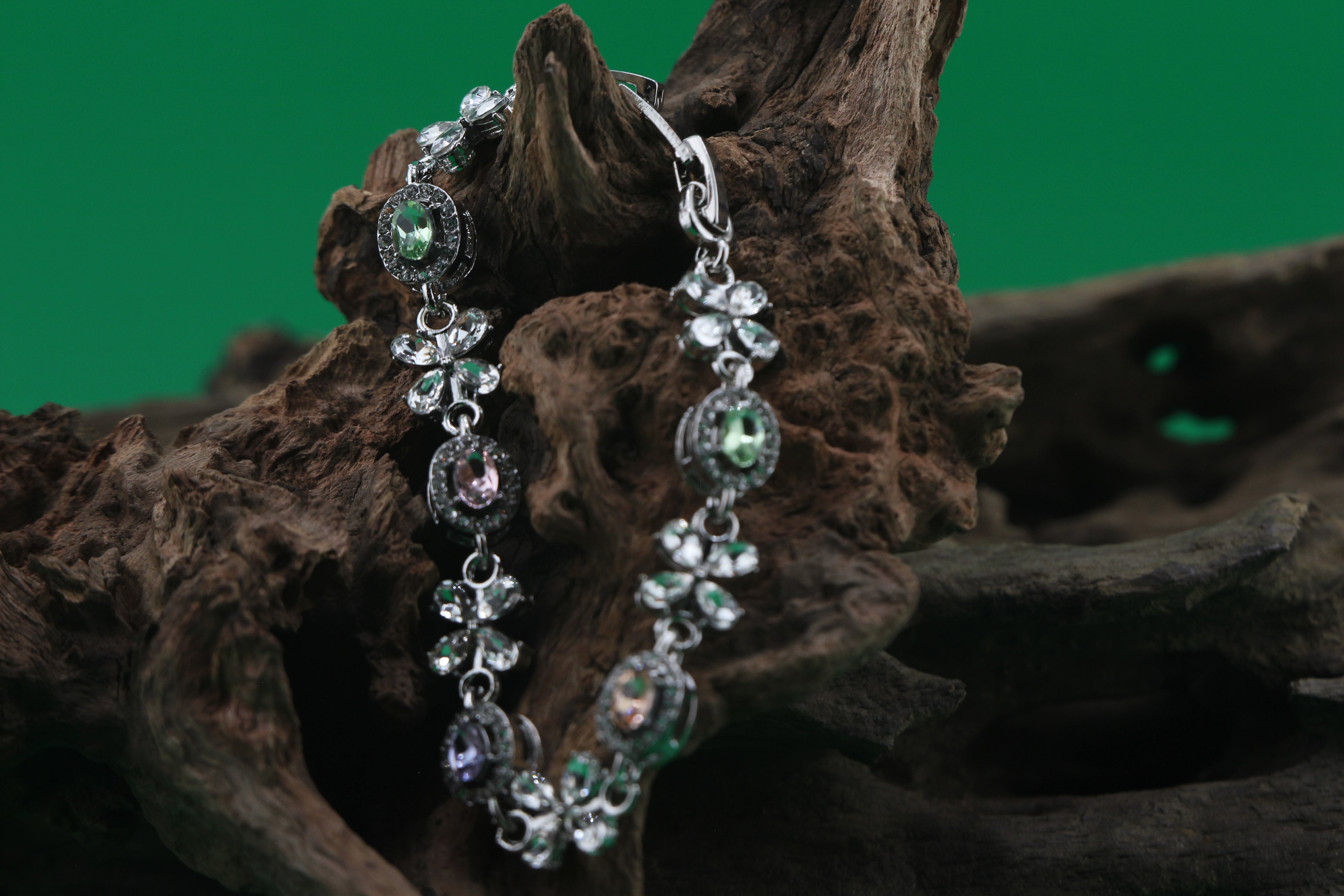 Crystal Garden — Rhinestone & Crystal Silver-Plated Bracelet (5 options)