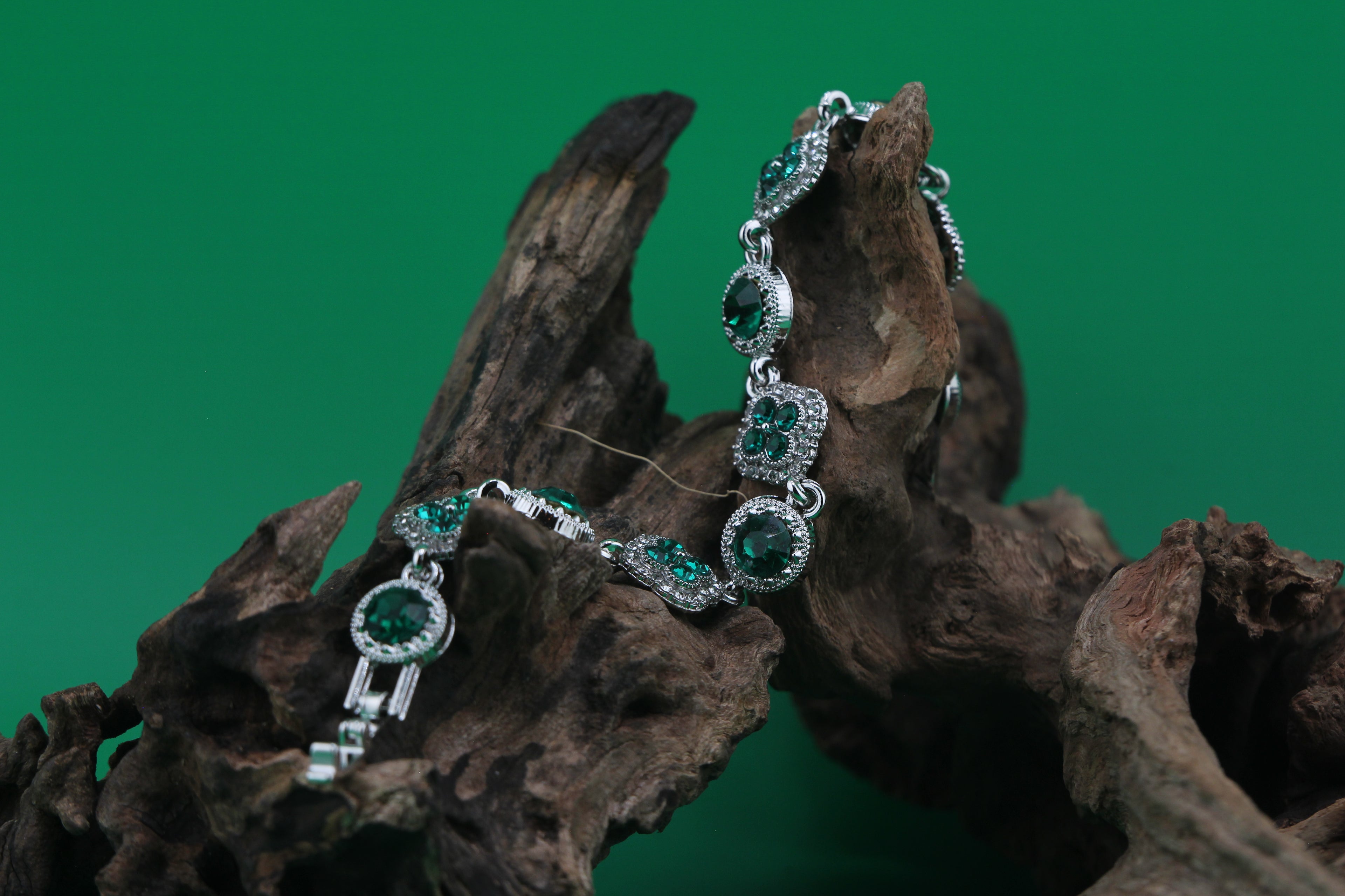 Crystal Garden — Rhinestone & Crystal Silver-Plated Bracelet (5 options)