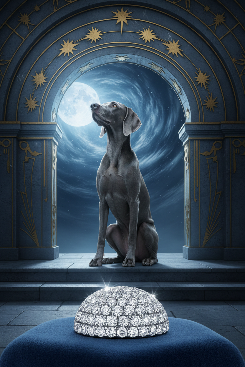 Celestial Dome Ring — Weimaraner Celestial Scene