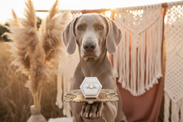Moonflower Moissanite Ring – Weimaraner Paw Tray Boho