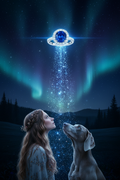 Starfall Sapphire Ring – Boho Woman & Weimaraner